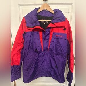 Marmot Vibrant Red and Purple Jacket 90’s half zip Men’s Small
